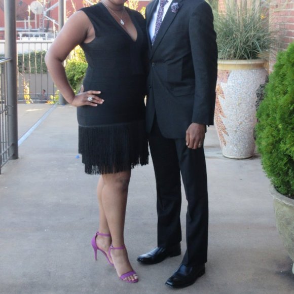 Venus Black Bandage Fringe Dress (16) - Picture 1 of 6